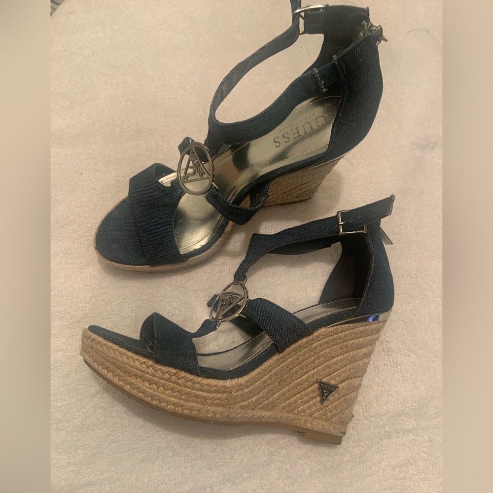 GUESS denim wedges
